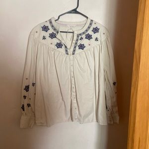 Per Una Embroidered Poets Blouse
